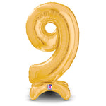 Standups Number 9 - Gold (air-fill Only) 25″ Balloon
