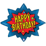 Super Hero Burst - Happy Birthday 32″ Balloon