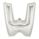 Letter W - Silver Megaloon 40" Foil