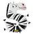 Number 5 - Zebra Zooloon 40″ Balloon