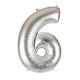 Number 6 - Silver Megaloon 40" Foil