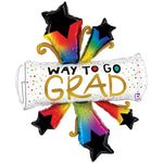 Bursting Stars Grad Diploma 42″ Balloon
