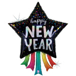 New Year Star Streamers 43″ Balloon