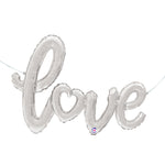 Love Script - Silver 47″ Balloon