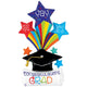 Special Delivery Grad Bursting Stars 67″ Balloon