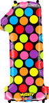 Neon dots Number 1 34" Balloon