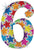Designer Holographic Number 6 34" Balloon