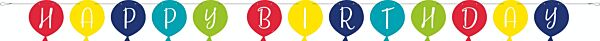 Birthday Banner Balloon Shapes 9′ by Unique from Instaballoons