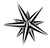 Black and White Striped Starburst 40″ Foil Balloon by Burst Party Co from Instaballoons
