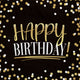 Black & Gold Birthday Beverage Napkins (16 count)
