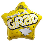 Congratulations Grad Star - Yellow 19″ Balloon