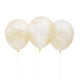 Clear with Gold Tinsel 12″ Latex Balloons (6 count)