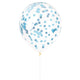 Clear with Light Blue Confetti 12″ Latex Balloons (6 count)