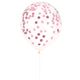 Clear with Light Pink Confetti 12″ Latex Balloons (6 count)