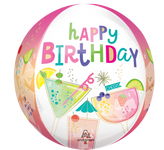 Cocktail Surprise Birthday Orbz 16″ Foil Balloon by Anagram from Instaballoons