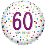 Confetti Birthday 60th Standard Foil Balloons S40 - 5 PC 17″ Foil Balloon by null from Instaballoons