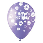 All-round Happy Birthday Daisies Lavender 12″ Latex Balloons (50 count)