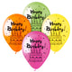 Neon Happy Birthday Assorted Colors 12″ Latex Balloons (6 count)