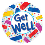 Get Well Colorful Bandaids 17″ Balloon