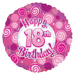 Happy 18 Birthday Pink Dazzleloon 17″ Balloon