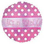It's A Girl Dots Dazzleloon 17″ Balloon