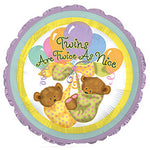 Twins Are Twice As Nice Baby Bears 17″ Balloon