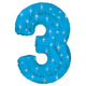 Blue Sparkle Number 3 (Three) 38″ Balloon