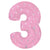 Pink Sparkle Number 3 (Three) 38″ Balloon