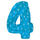 Blue Sparkle Number 4 (Four) 38″ Balloon