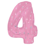 Pink Sparkle Number 4 (Four) 38″ Balloon
