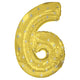 Gold Sparkle Number 6 (Six) 38″ Balloon
