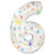 Number 6 - Multi-colored Sparkle 38″ Balloon