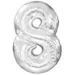 Silver Number 8 (Eight) 38″ Balloon