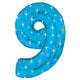 Number 9 - Blue Sparkle 38″ Balloon