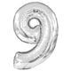 Silver Number 9 (Nine) 38″ Balloon