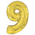Number 9 - Gold Sparkle 38″ Balloon