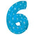 Blue Sparkle Number 6 (Six) 38″ Balloon