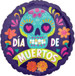 Dia De Muertos Bold Sugar Skulls 17″ Foil Balloon by Anagram from Instaballoons