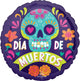 Dia De Muertos Bold Sugar Skulls 17″ Balloon