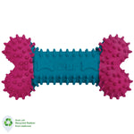 Dur Dog Toys - Small Bone In Fuchsia & Caribbean Blue - Created From Recycled Balloons
