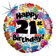 Happy 21st Birthday Holographic 18″ Balloon