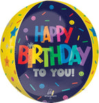 Happy Birthday Bold Orbz 16″ Foil Balloon by Anagram from Instaballoons