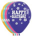 Happy Birthday Daisies 11″ Latex Balloons by Sempertex from Instaballoons