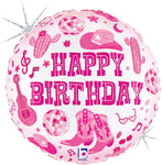 Happy Birthday Disco Cowgirl 18″ Foil Balloon by Betallic from Instaballoons