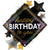 Happy Birthday Metallic Diamond Stars 38″ Foil Balloon by Betallic from Instaballoons