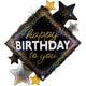 Happy Birthday Metallic Diamond Stars 38″ Balloon