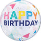 Happy Birthday Rainbow Triangles 22″ Bubble Balloon