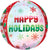 Happy Holidays Shimmering Snowman Orbz 16″ Foil Balloon by Anagram from Instaballoons