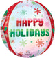 Happy Holidays Shimmering Snowman Orbz 16″ Balloon