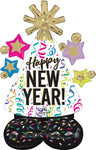 Happy New Year AirLoonz 36″ Foil Balloon by Anagram from Instaballoons